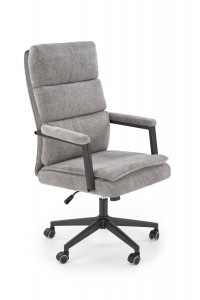 SCAUN DE BIROU ADRIANO, GRI/NEGRU, TAPITERIE DIN STOFA SI PICIOARE DIN METAL, STIL MODERN