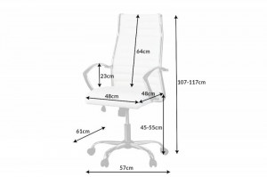SCAUN DE BIROU, BIG DEAL 107/117CM, METAL SI PIELE ECO ALBA, COD 41418 - Img 6