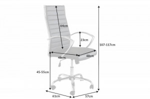 SCAUN DE BIROU, BIG DEAL 107/117CM, METAL SI PIELE ECO DE CULOARE NEAGRA, COD 41022 - Img 7