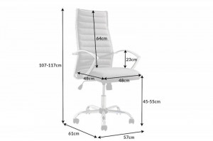 SCAUN DE BIROU, BIG DEAL 107/117CM, METAL SI TEXTIL GRI - Img 5