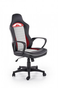 SCAUN DE BIROU/CABINET BERING NEGRU/GRI/ROSU STIL MODERN HALMAR