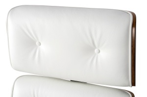 SCAUN DE BIROU DE LUX, ARTIM LOUNGE BUSINESS, REALIZAT PIELE NATURALA ITALIANA SI LEMN, CULOARE ALB/NUC, STIL EAMES - Img 11