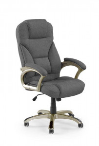 SCAUN DE BIROU DESMOND 2, GRI/CROM, TAPITERIE DIN STOFA SI PICIOARE DIN METAL, STIL MODERN - Img 1