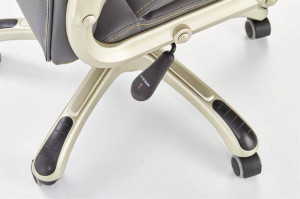 SCAUN DE BIROU DESMOND, GRI/CROM, TAPITERIE DIN PIELE ECOLOGICA SI PICIOARE DIN METAL, STIL MODERN - Img 2