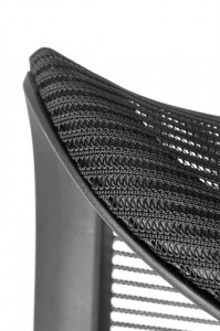 SCAUN DE BIROU LORETO, NEGRU/NEGRU, TAPITERIE DIN TEXTIL/PLASA SI PICIOARE DIN METAL, STIL MODERN - Img 5