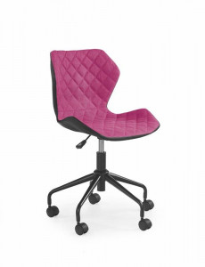 SCAUN DE BIROU MATRIX, ROZ/NEGRU, TAPITERIE DIN PIELE ECOLOGICA/STOFA SI PICIOARE DIN METAL, STIL MODERN