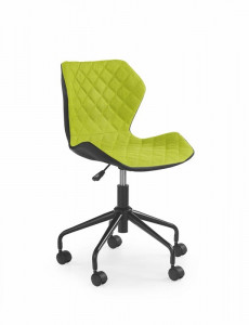 SCAUN DE BIROU MATRIX, VERDE/NEGRU, TAPITERIE DIN PIELE ECOLOGICA/STOFA SI PICIOARE DIN METAL, STIL MODERN