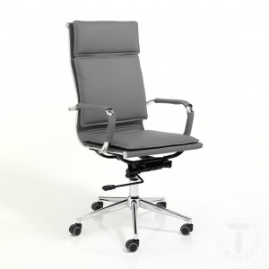 SCAUN DE BIROU, PREMIER GREY, STIL MODERN, METAL SI PIELE ECO, COD 4406