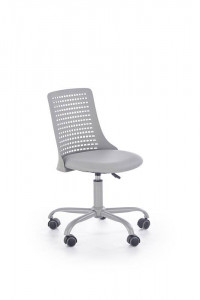 SCAUN DE BIROU PURE, GRI/GRI, TAPITERIE DIN PIELE ECOLOGICA/POLIPROPILENA SI PICIOARE DIN METAL, STIL MODERN - Img 2
