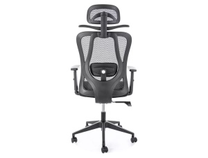 SCAUN DE BIROU Q-080, NEGRU, CU FUNCTIE MULTIBLOC, TAPITERIE DIN TEXTIL SI PICIOR DIN METAL, STIL MODERN - Img 4