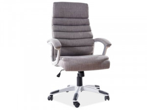 SCAUN DE BIROU Q-087, GRI/CROM, TAPITERIE DIN TEXTIL SI PICIOR DIN METAL, STIL MODERN