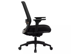 SCAUN DE BIROU, Q-718 NEGRU, FUNCTIE MULTIBLOCK, CU TAPITERIE DIN TEXTIL SI PLASA SI PICIOR DIN METAL, STIL MODERN - Img 3