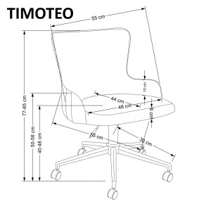 SCAUN DE BIROU TIMOTEO, GRI/AURIU, TAPITERIE DIN CATIFEA SI PICIOARE DIN METAL, STIL MODERN - Img 6