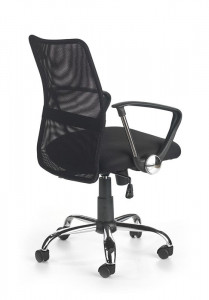 SCAUN DE BIROU TONY, NEGRU/CROM, TAPITERIE DIN STOFA/PLASA SI PICIOARE DIN METAL, STIL MODERN - Img 2