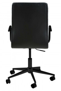 SCAUN DE BIROU WINSLOW, NEGRU, DIN PIELE ECOLOGICA SI METAL, STIL MODERN - Img 5