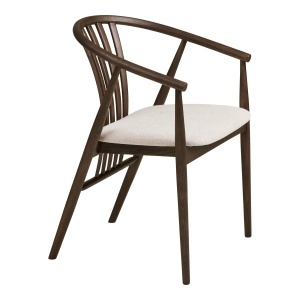 SCAUN DE SUFRAGERIE AGUSTIN, DIN LEMN SI TEXTIL, CULOARE MARO/BEJ, HOUSE NORDIC - Img 4