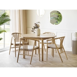 SCAUN DE SUFRAGERIE AGUSTIN, DIN LEMN SI TEXTIL, CULOARE NATUR/NISIPIU, HOUSE NORDIC - Img 8