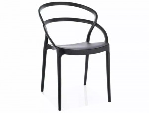 SCAUN DE TERASA GLIS, NEGRU, DIN POLIPROPILENA, STIL MODERN