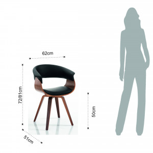 SCAUN DEOSEBIT, VISBY, CADRUL DIN FURNIR SI PIELE ECO, STIL MODERN, COD 4372 - Img 5