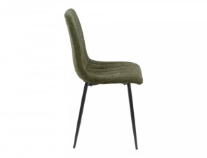 SCAUN DINING ALAN, OLIVE 77/NEGRU MAT, TAPITERIE DIN STOFA BREGO SI PICIOARE DIN METAL, STIL MODERN - Img 2