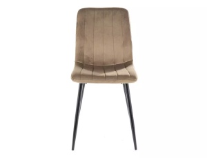 SCAUN DINING ALAN, OLIVE BLUVEL 77/NEGRU MAT, TAPITERIE DIN CATIFEA SI PICIOARE DIN METAL, STIL MODERN - Img 2