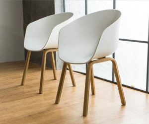 SCAUN DINING, ALB/STEJAR, DIN POLIPROPILENA SI METAL, STIL MODERN - Img 3