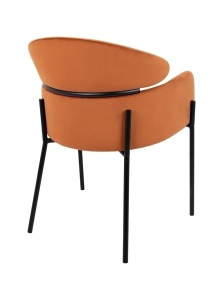 SCAUN DINING ALEXIA, CU TAPITERIE DIN CATIFEA, PORTOCALIU/NEGRU, STIL MODERN - Img 3