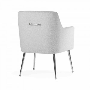 SCAUN DINING AMADEUS, GRI/CROM, TAPITERIE DIN STOFA FINA SI PICIOARE DIN METAL, STIL MODERN - Img 4