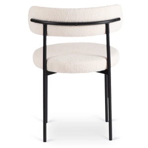 SCAUN DINING, ARTIM MEBLE, REALIZAT DIN METAL SI TEXTIL, CULOARE NEGRU/CREM, STIL MODERN - Img 4