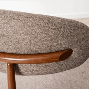 SCAUN DINING, ARTIM MEBLE, REALIZAT DIN METAL SI TEXTIL, CULOARE NEGRU/BEJ, STIL MODERN - Img 2
