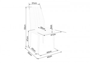 SCAUN DINING ATOM, GRI DESCHIS BLUVEL 03/NEGRU MAT, TAPITERIE DIN CATIFEA SI PICIOARE DIN METAL, STIL MODERN - Img 3