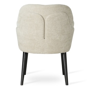 SCAUN DINING AURIN SUPREME, CONFECTIONAT DIN LEMN, SPUMA, ARCURI SI TEXTIL, BEJ/NEGRU, STIL MODERN - Img 4