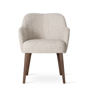 SCAUN DINING AURORA ARTE SUPREME, CONFECTIONAT DIN LEMN, SPUMA, ARCURI SI TEXTIL, BEJ/NATURAL, STIL MODERN - Img 2