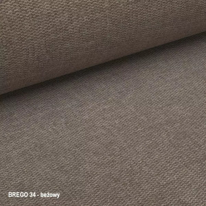 SCAUN DINING, BEJ 34/NEGRU MAT, TAPITERIE DIN STOFA BREGO SI PICIOARE DIN METAL, STIL MODERN - Img 2