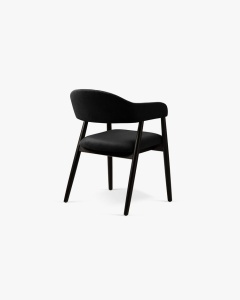 SCAUN DINING/BIROU ANDRA, NEGRU, TAPITAT CU TAPITERIE DIN TEXTIL CATIFEA MAGIC VELVET SI LEMN MASIV, MICADONI - Img 4