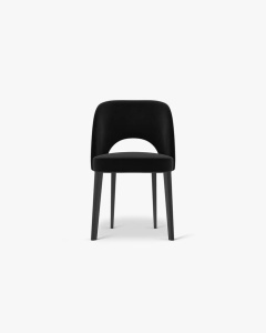 SCAUN DINING/BIROU BOWE, NEGRU, TAPITAT CU TAPITERIE DIN TEXTIL CATIFEA MAGIC VELVET SI LEMN MASIV DE FAG, MICADONI - Img 3