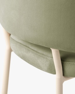SCAUN DINING/BIROU DORA, VERDE, TAPITAT CU TAPITERIE DIN TEXTIL CATIFEA MAGIC VELVET SI METAL, MICADONI - Img 5