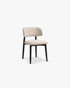 SCAUN DINING/BIROU EVAN, BEJ, TAPITAT CU TAPITERIE DIN TEXTIL CHENILLE REBEL SI LEMN MASIV, MICADONI - Img 2