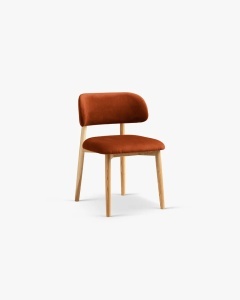 SCAUN DINING/BIROU EVAN, BORDO, TAPITAT CU TAPITERIE DIN TEXTIL CATIFEA MAGIC VELVET SI LEMN MASIV, MICADONI - Img 3