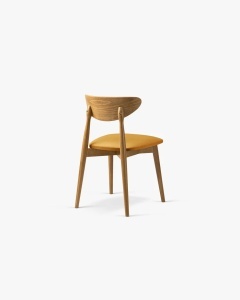 SCAUN DINING/BIROU LEON, GALBEN MUSTAR, TAPITAT CU TAPITERIE DIN TEXTIL CATIFEA MAGIC VELVET SI LEMN MASIV, MICADONI - Img 2