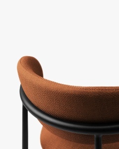 SCAUN DINING/BIROU NINA, CARAMIZIU, TAPITAT CU TAPITERIE DIN TEXTIL STRUCTURAT BJORN SI METAL, MICADONI - Img 5