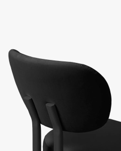SCAUN DINING/BIROU SAM, NEGRU, TAPITAT CU TAPITERIE DIN TEXTIL CATIFEA MAGIC VELVET SI METAL, MICADONI - Img 4