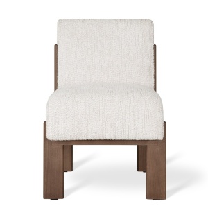 SCAUN DINING BUCKY, CONFECTIONAT DIN LEMN, SPUMA, ARCURI SI TEXTIL, ALB /NATURAL, STIL MODERN - Img 2