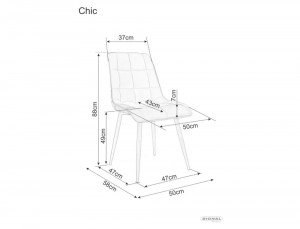 SCAUN DINING CHIC, ROZ ANTIC BLUVEL 52/NEGRU MAT, TAPITERIE DIN CATIFEA SI PICIOARE DIN METAL, STIL MODERN - Img 2