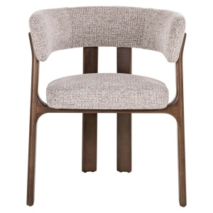 SCAUN DINING CONTIGO MOCCA FANCY, 214061, CONFECTIONAT DIN POLIESTER, LEMN MASIV SI SPUMA, BEJ/MARO, STIL MODERN - Img 2