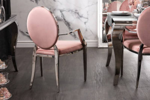SCAUN DINING, DIN METAL SI CATIFEA ROZ INCHIS, DESIGN BAROC, ARTIM GROUP SELECTION - Img 4