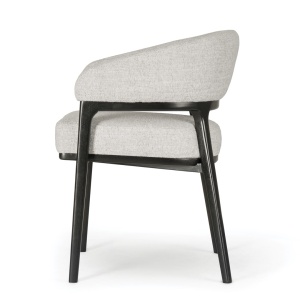 SCAUN DINING DORY, GRI/NEGRU, CONFECTIONAT DIN TAPITERIE DIN TEXTIL, SPUMA SI PICIOARE DIN METAL, STIL MODERN - Img 3