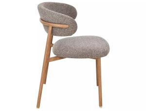SCAUN DINING, ELTON II, CULOARE CAPPUCCINO 256/STEJAR, TAPITERIE DIN TEXTIL SI METAL, STIL MODERN - Img 4