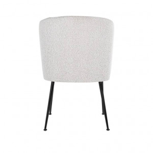 SCAUN DINING FALLON, ALB/NEGRU, TAPITERIE DIN TEXTIL PLUSAT SI PICIOARE DIN METAL, STIL MODERN - Img 2