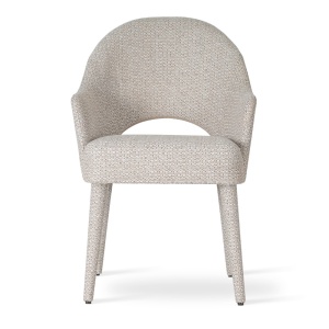 SCAUN DINING GODA SUPREME SOCK, CONFECTIONAT DIN LEMN, SPUMA, ARCURI SI METAL, BEJ, STIL MODERN - Img 2